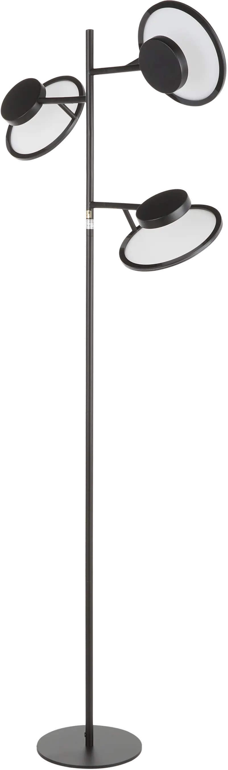 L-ECLUPSEFL BK Contemporary Black Metal 3 Light Floor Lamp-2