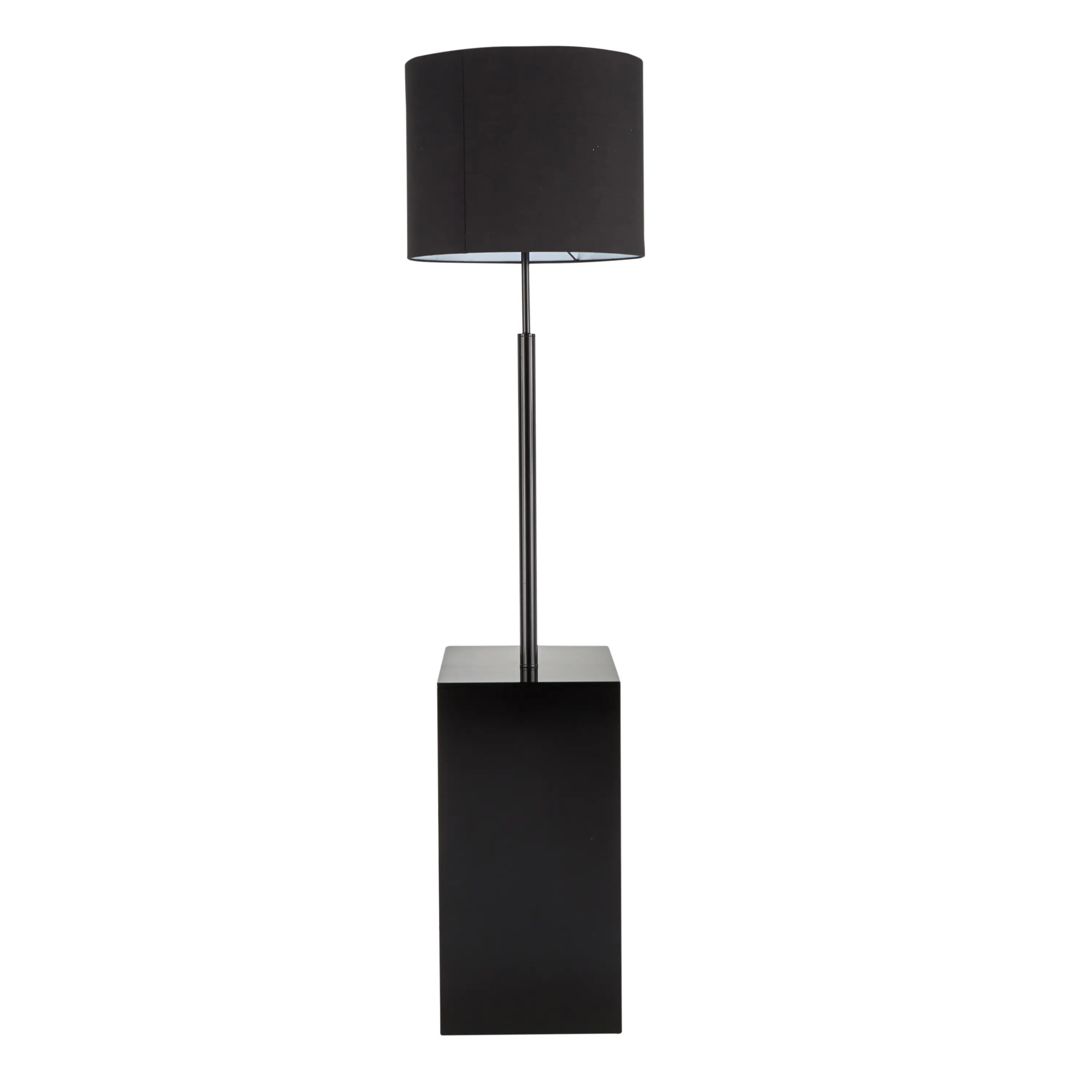 L-GAMMAFL BKBK Contemporary Black Metal Floor Lamp with Side Table-4