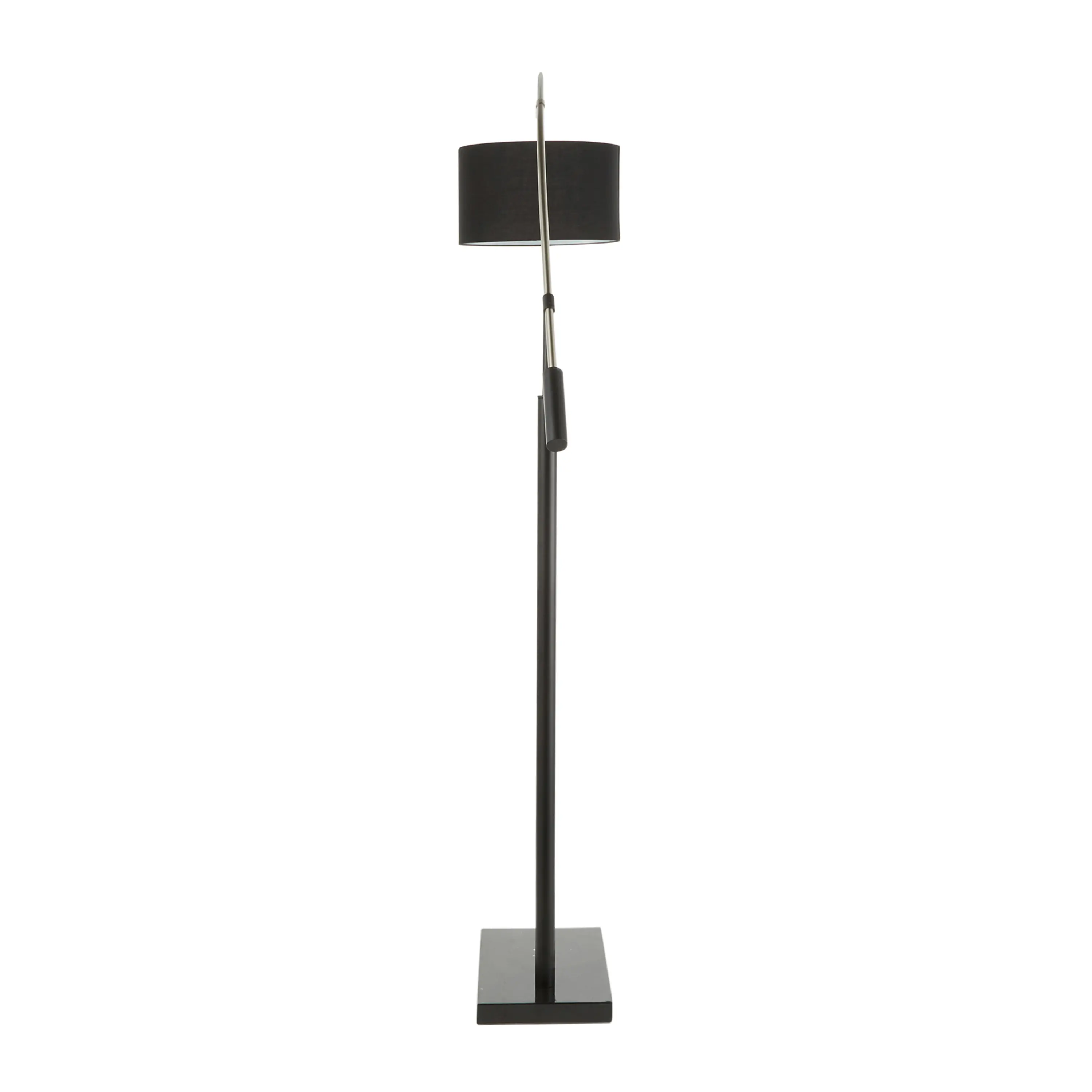 LS-MILAN2 BKBK Contemporary Black Marble and Linen Curved Floor Lamp-5