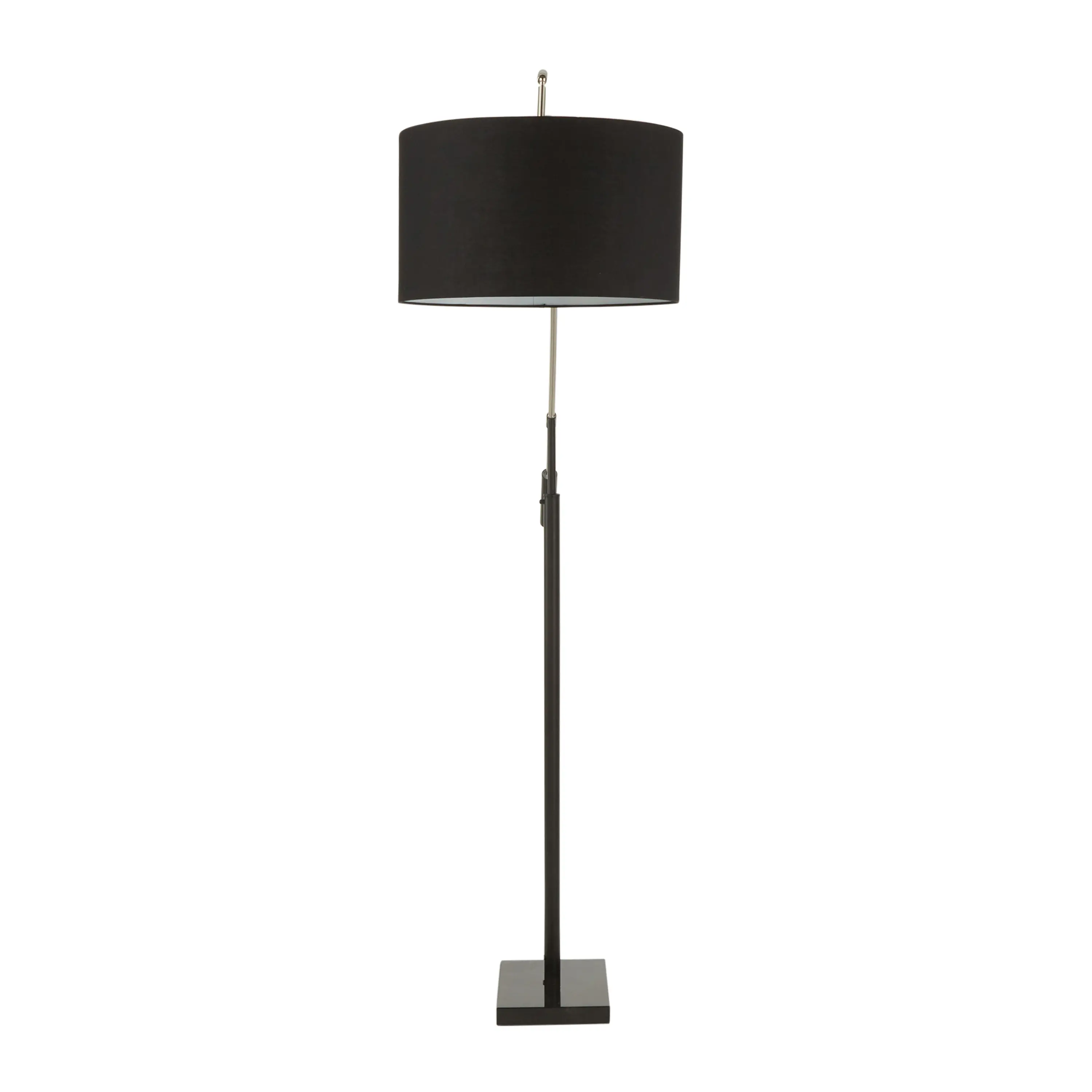 LS-MILAN2 BKBK Contemporary Black Marble and Linen Curved Floor Lamp-6