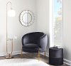 L-TROMBONE AUW Contemporary Gold Metal Floor Lamp with Clear Glass Shelf