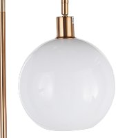 L-TROMBONE AUW Contemporary Gold Metal Floor Lamp with Clear Glass Shelf-7