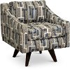 Gray, Blue and Ivory Swivel Accent Chair - Henley