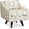 Cream, Blue and Gray Swivel Accent Chair - Henley