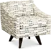 Henley Cream, Blue and Gray Swivel Accent Chair