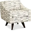 Henley Cream, Blue and Gray Swivel Accent Chair
