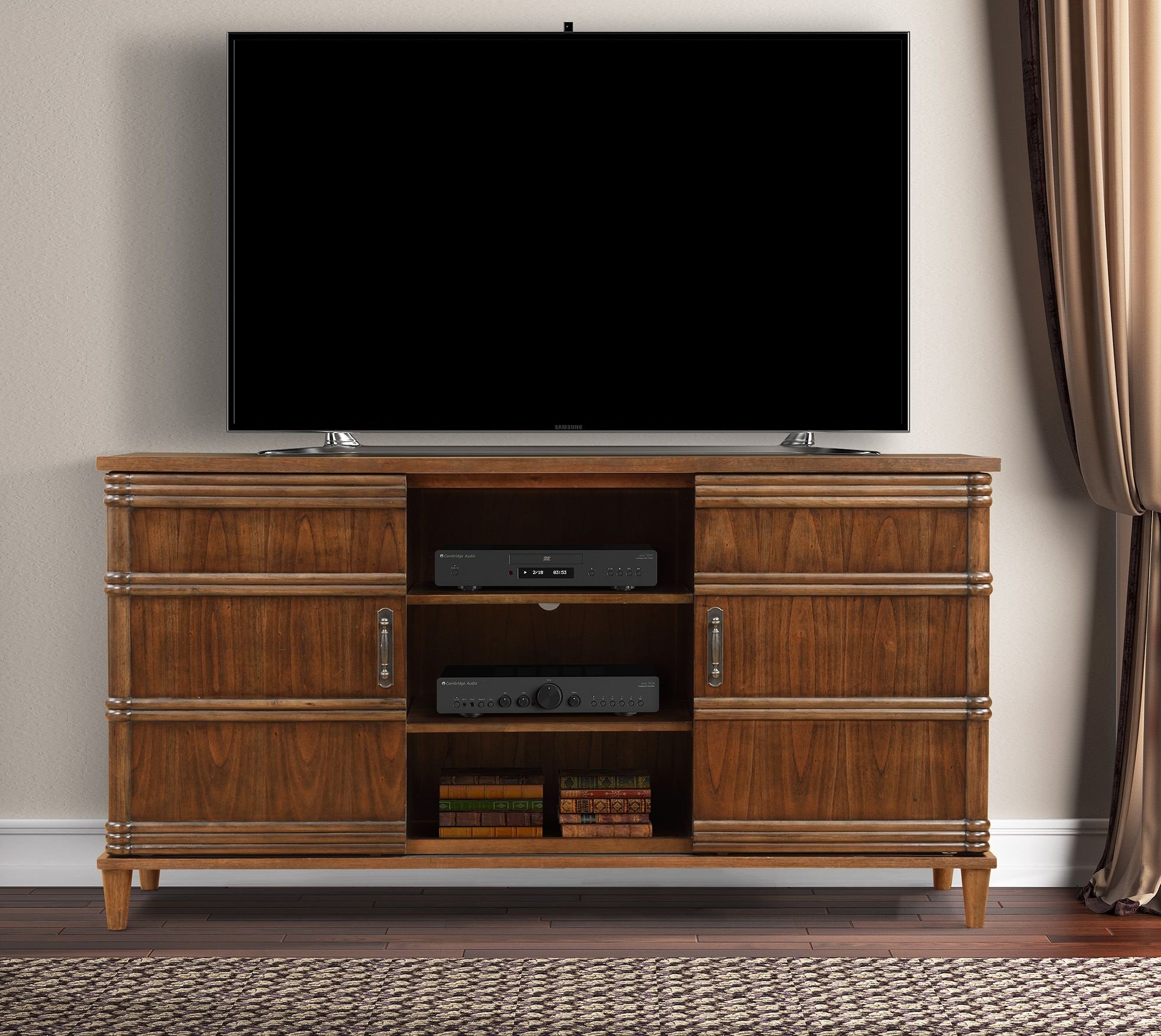 Medium Brown 60 Inch TV Stand - Faye-1