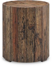 Dakota Reclaimed Wood Round End Table
