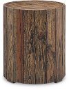 Reclaimed Wood Round End Table - Dakota