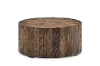 Dakota Reclaimed Wood Round Coffee Table with Casters