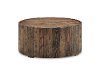 Reclaimed Wood Round Coffee Table with Casters - Dakota