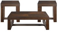 Rustic Cherry Brown Occasional Table 3 Pack - Hardy