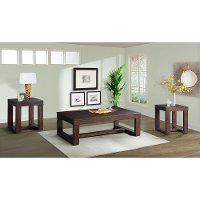Rustic Cherry Brown Occasional Table 3 Pack - Hardy-2