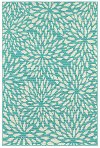 5 x 8 Medium Abstract Floral Blue Indoor-Outdoor Rug - Meridian