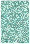 5 x 8 Medium Abstract Floral Blue Indoor-Outdoor Rug - Meridian