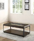 Waco Industrial Coffee Table with Glass Top