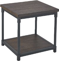 Modern Industrial End Table with Metal Legs - Prescott
