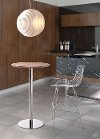Walnut Bar Table with Chrome Base - Bergen
