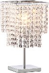 Crystal and Chrome Table Lamp - Falling Stars