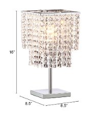 Crystal and Chrome Table Lamp - Falling Stars-3