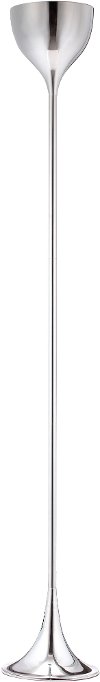 Modern Chrome Floor Lamp with Teardrop Shaped Shade