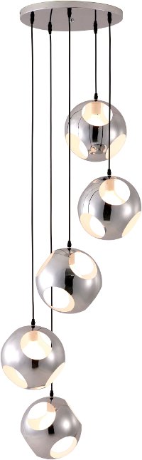 Chrome Spiral Pendant Ceiling Lamp - Meteor Shower