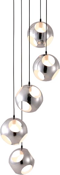Chrome Spiral Pendant Ceiling Lamp - Meteor Shower-2