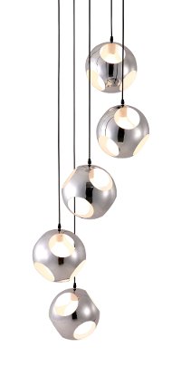 Chrome Spiral Pendant Ceiling Lamp - Meteor Shower-4