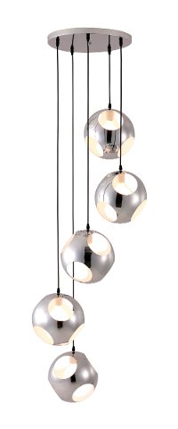 Chrome Spiral Pendant Ceiling Lamp - Meteor Shower-5
