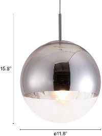 Modern Chrome and Glass Ceiling Lamp - Kinetic-4