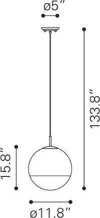 Modern Chrome and Glass Ceiling Lamp - Kinetic-5