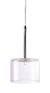 Clear Cylinder Ceiling Lamp with Chrome Stem - Storm