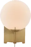 White and Brushed Bronze Table Lamp - Pearl
