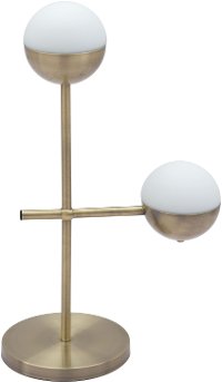 Mid Century Modern White and Brushed Brass Table Lamp - Waterloo-3
