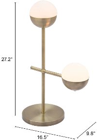 Mid Century Modern White and Brushed Brass Table Lamp - Waterloo-5