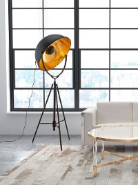 Antique Black Half Dome Floor Lamp - Vauxhall