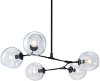 Modern Black and Clear Glass Ceiling Lamp - Odense