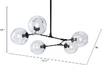 Modern Black and Clear Glass Ceiling Lamp - Odense-5
