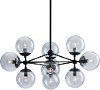 Mid Century Modern Black and Clear Glass Ceiling Lamp - Belfast