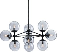 Mid Century Modern Black and Clear Glass Ceiling Lamp - Belfast