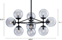 Mid Century Modern Black and Clear Glass Ceiling Lamp - Belfast-4