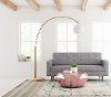 Modern Brushed Brass Arc Floor Lamp - Griffith