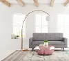Modern Brushed Brass Arc Floor Lamp - Griffith