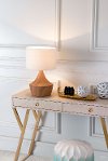 Retro Modern Brown Table Lamp with Off White Shade - Kelly