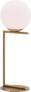Modern Round Globe and Brass Table Lamp - Belair