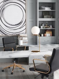 Modern Round Globe and Brass Table Lamp - Belair-3