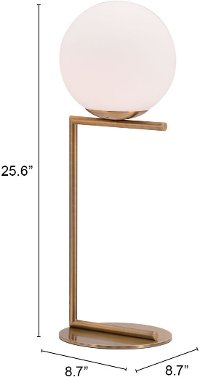 Modern Round Globe and Brass Table Lamp - Belair-4