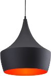 Modern Matte Black Ceiling Lamp - Copper