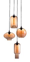 Rust and Amber Glass Ceiling Lamp - Lambie