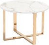 Glam Gold End Table with White Marble Top - Globe